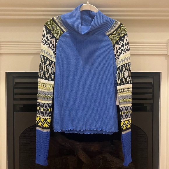 NWT Free People Prism Sweater Blue Bell Combo Size XS - Picture 4 of 12